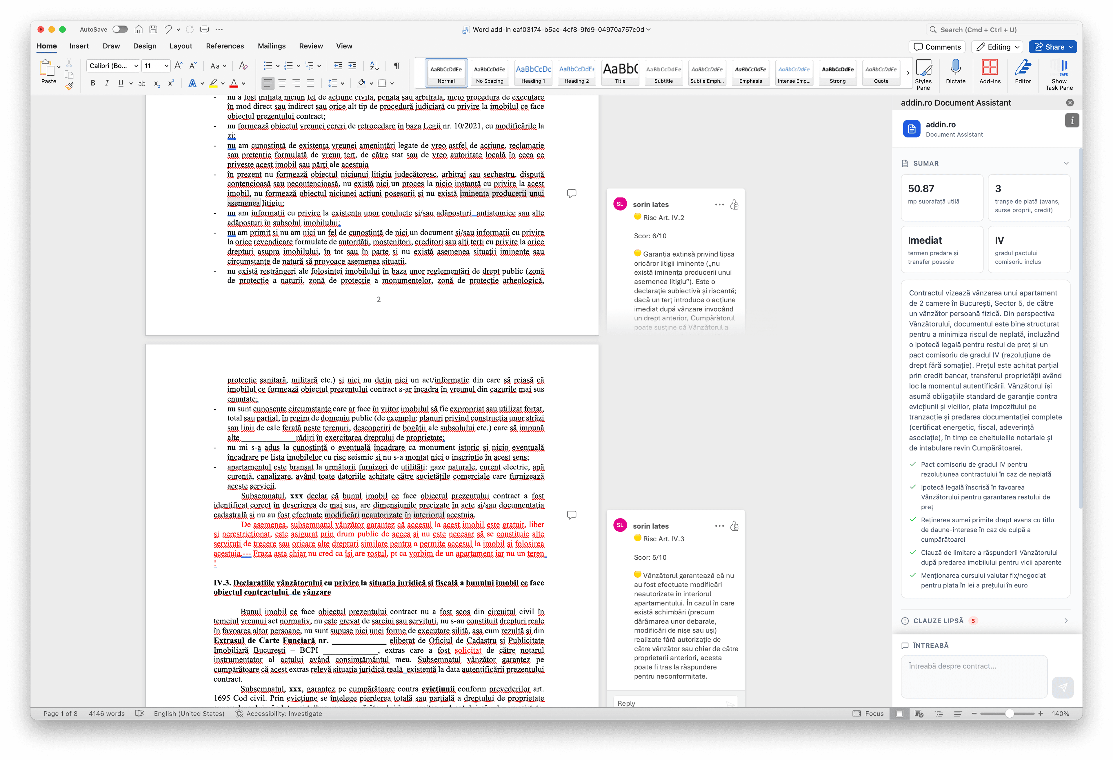 Microsoft Word document with Addin